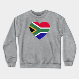 I Love South Africa // Heart-Shaped South African Flag Crewneck Sweatshirt